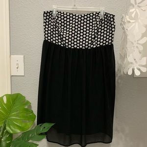Torrid Polka Dot Strapless Chiffon Dress